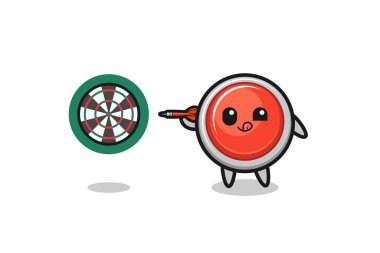 cute emergency panic button is playing dart , cute design