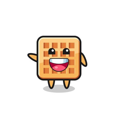 happy waffle cute mascot character , cute design