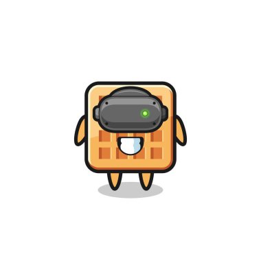 cute waffle using VR headset , cute design