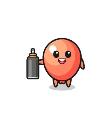 the cute balloon as a graffiti bomber , cute design