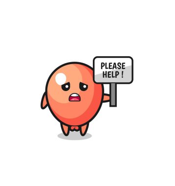 cute balloon hold the please help banner , cute design