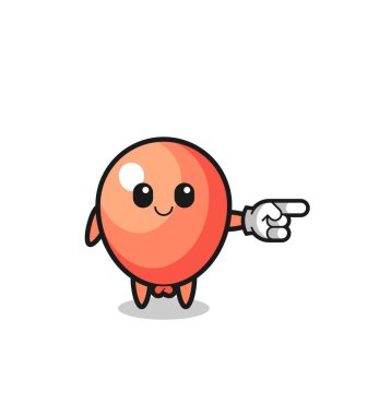 balloon mascot with pointing right gesture , cute design