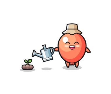 cute balloon is watering plant seeds , cute design