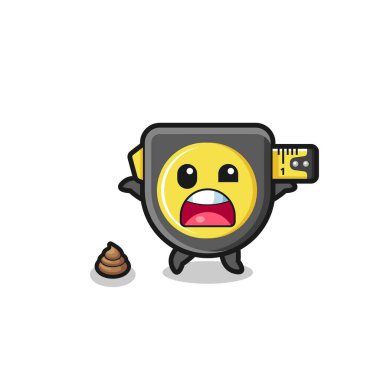 tape measure earth surprised to meet poop , cute design