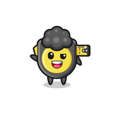 tape measure character as the afro boy , cute design