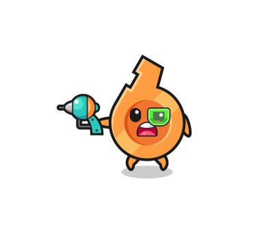 cute whistle holding a future gun , cute design