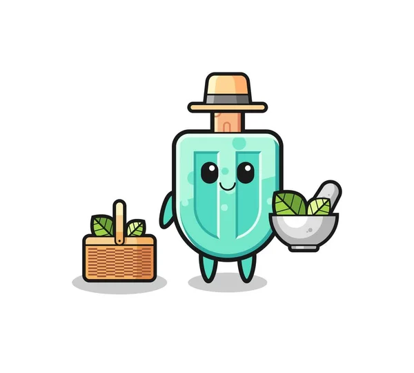 Popsicles Herbalist Cute Cartoon Cute Design — Vetor de Stock