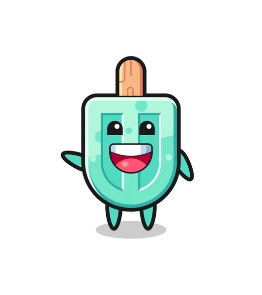 Happy Popsicles Cute Mascot Character Cute Design — ストックベクタ