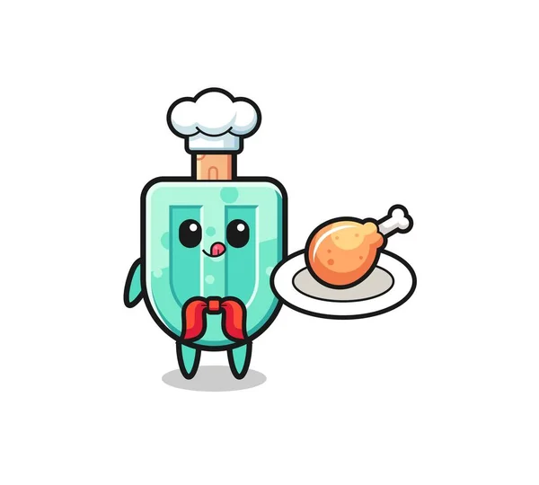 Popsicles Fried Chicken Chef Cartoon Character Cute Design — Stockvektor