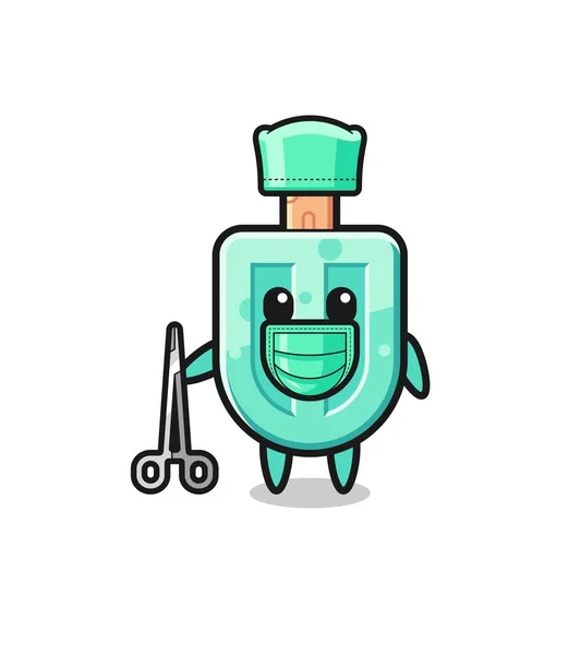 Surgeon Popsicles Mascot Character Cute Design — стоковый вектор