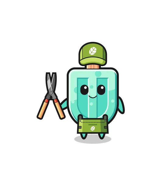Cute Popsicles Gardener Mascot Cute Design — Stock Vector