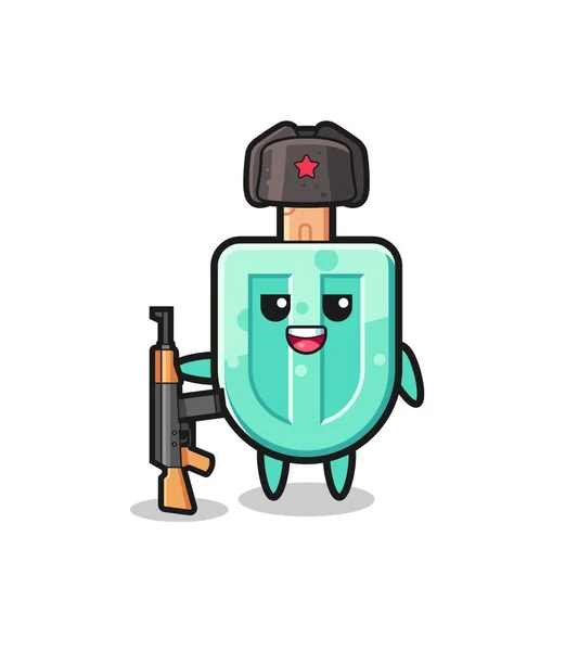 Cute Popsicles Cartoon Russian Army Cute Design — стоковый вектор