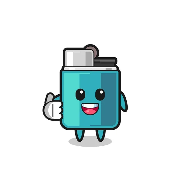 Lighter Mascot Doing Thumbs Gesture Cute Design — Stock vektor
