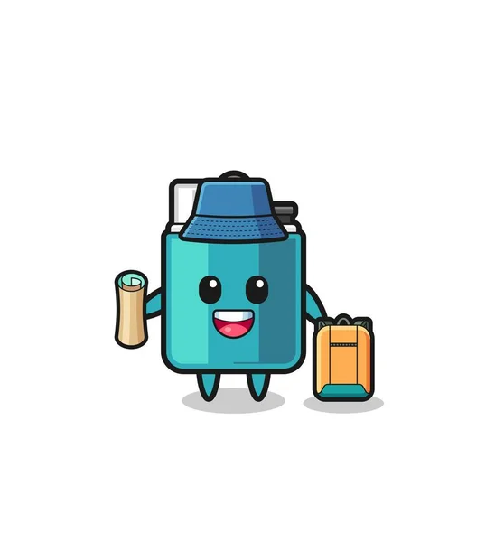 Lighter Mascot Character Hiker Cute Design — стоковый вектор