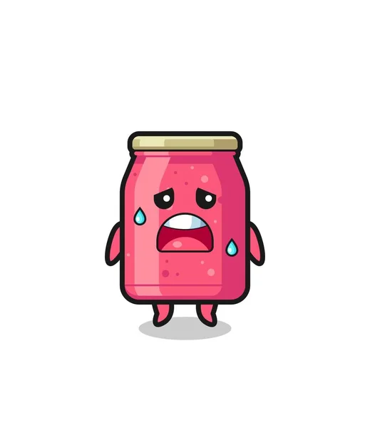 Fatigue Cartoon Strawberry Jam Cute Design — Archivo Imágenes Vectoriales