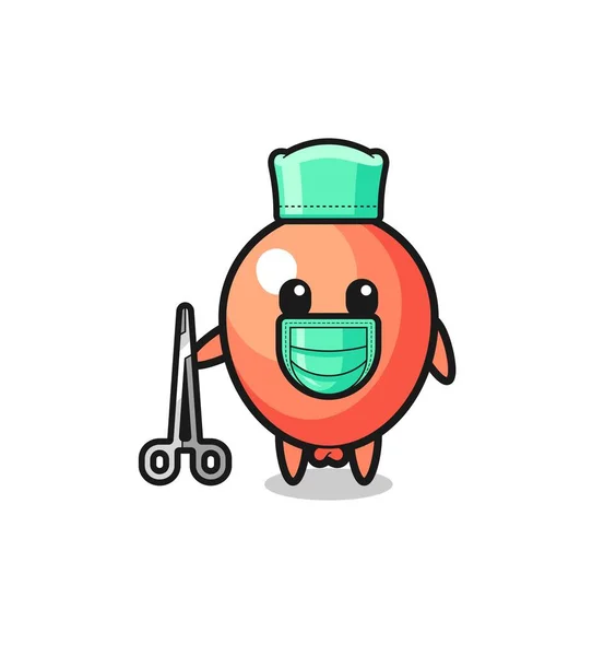 Surgeon Balloon Mascot Character Cute Design — 스톡 벡터