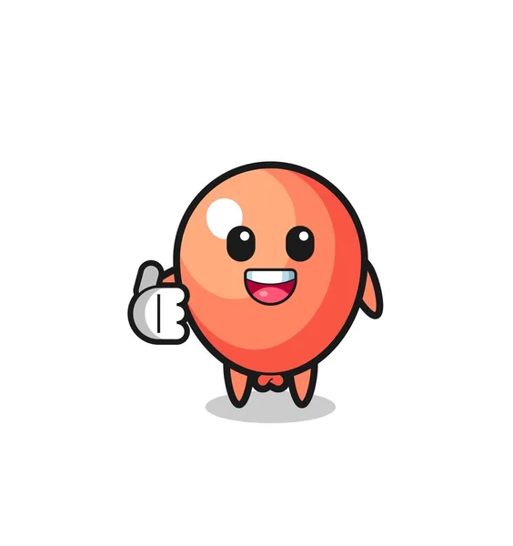 Balloon Mascot Doing Thumbs Gesture Cute Design — Stock vektor