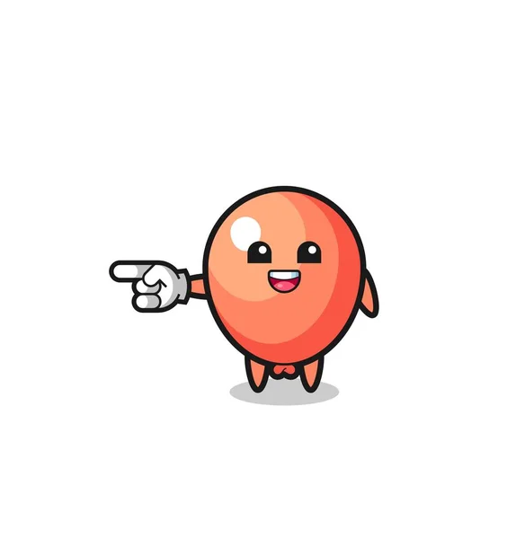 Balloon Cartoon Pointing Left Gesture Cute Design — 图库矢量图片