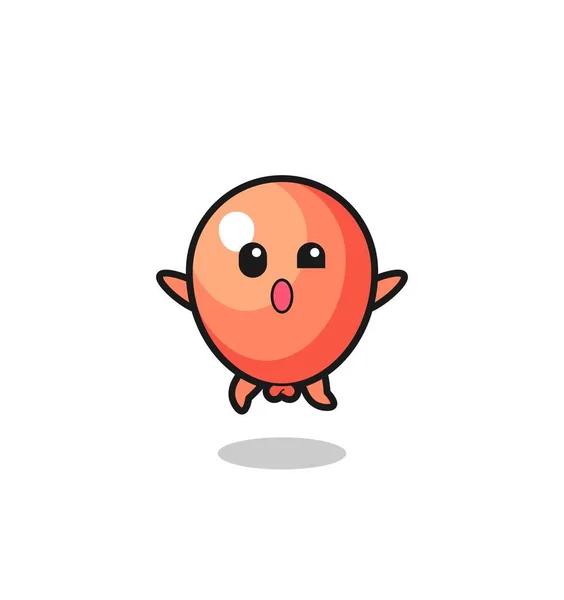 Balloon Character Jumping Gesture Cute Design — Stockový vektor