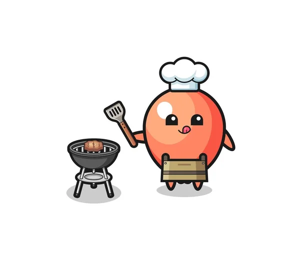 Balloon Barbeque Chef Grill Cute Design — ストックベクタ