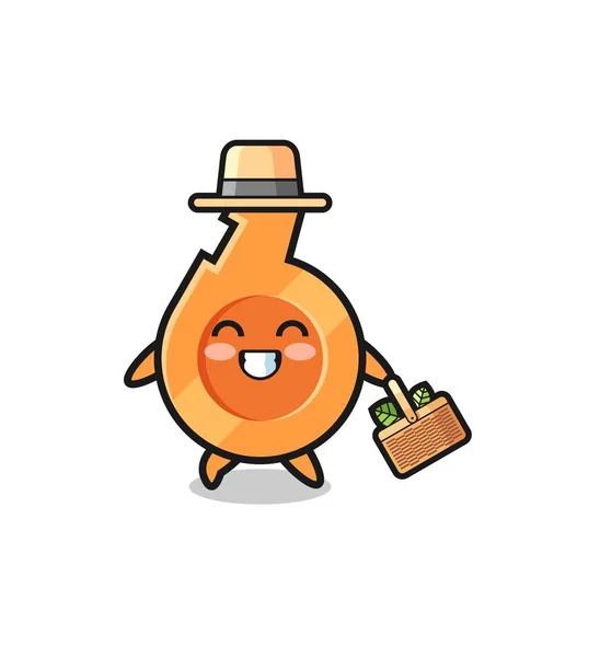 Whistle Herbalist Character Searching Herbal Cute Design — Wektor stockowy