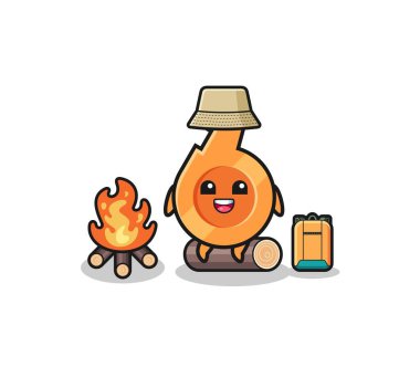 camping illustration of the whistle cartoon , cute design