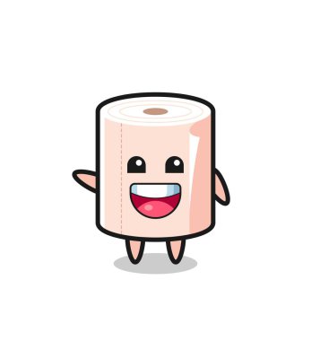 happy tissue roll cute mascot character , cute design