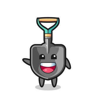 happy shovel cute mascot character , cute design
