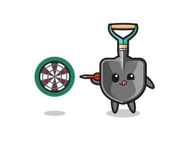 cute shovel is playing dart , cute design