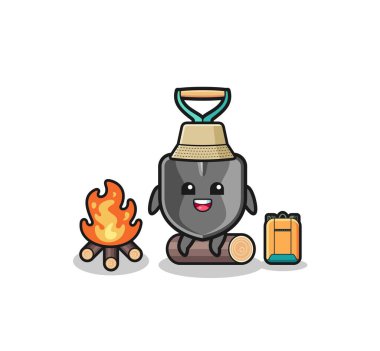 camping illustration of the shovel cartoon , cute design