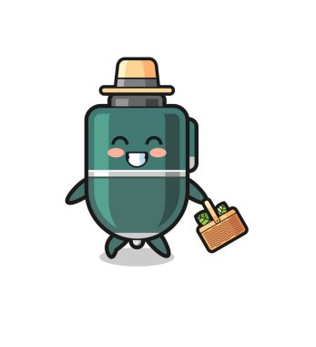 ballpoint pen herbalist character searching a herbal , cute design