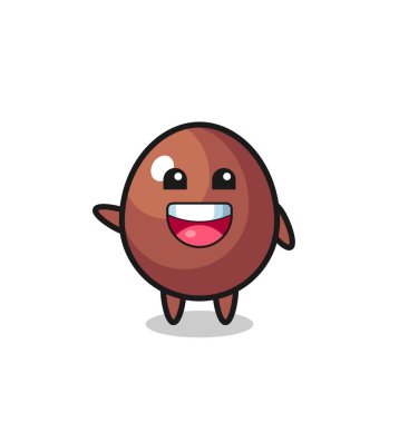 happy chocolate egg cute mascot character , cute design