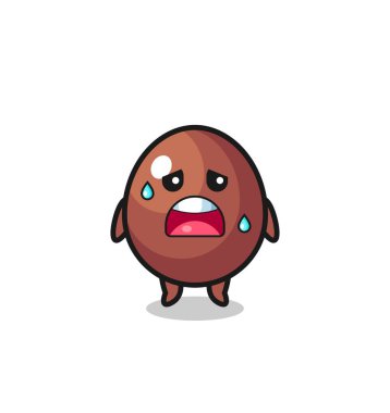 the fatigue cartoon of chocolate egg , cute design