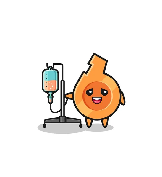 Cute Whistle Character Standing Infusion Pole Cute Design — Wektor stockowy