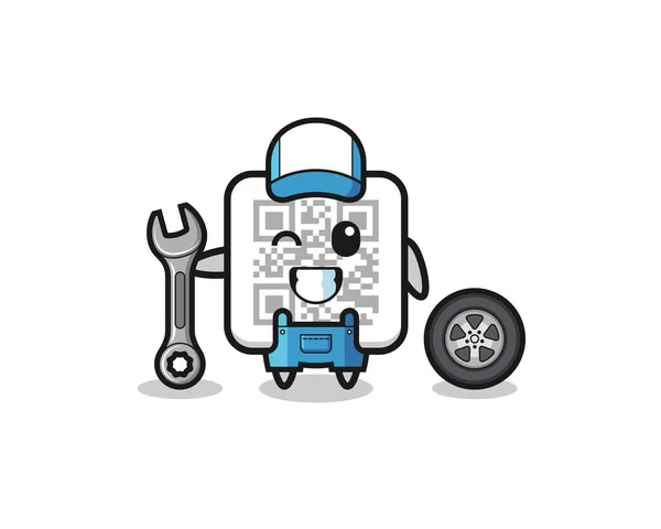 Code Character Mechanic Mascot Cute Design — Stockvector