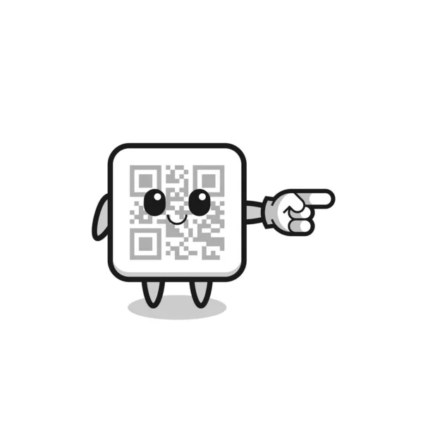 Code Mascot Pointing Right Gesture Cute Design — 스톡 벡터