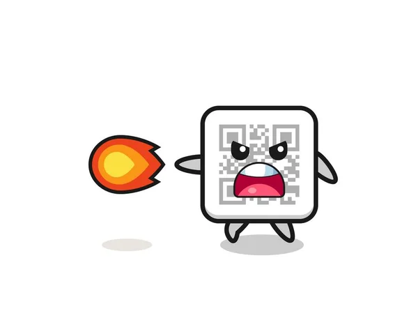 Cute Code Mascot Shooting Fire Power Cute Design — 图库矢量图片