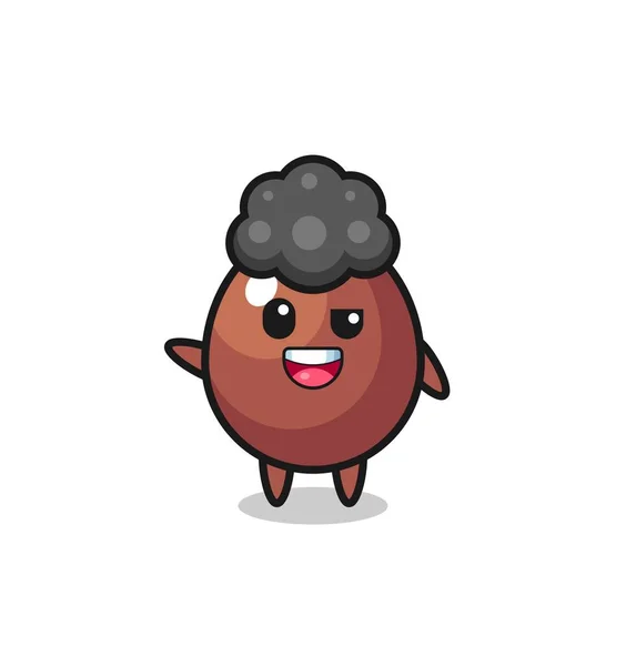 Chocolate Egg Character Afro Boy Cute Design — Archivo Imágenes Vectoriales
