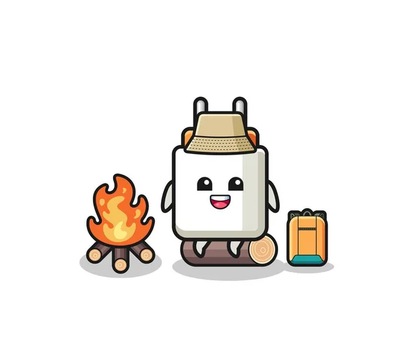 Camping Illustration Power Adapter Cartoon Cute Design — 图库矢量图片