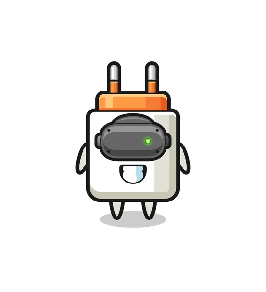 Cute Power Adapter Using Headset Cute Design — Vector de stock