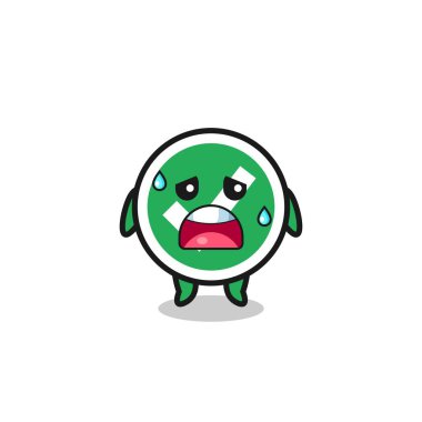 the fatigue cartoon of check mark , cute design