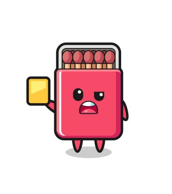 Çizgi film, futbol hakemi olarak kutu karakterinin sarı kart, şirin tasarım verdiğini gösteriyor.