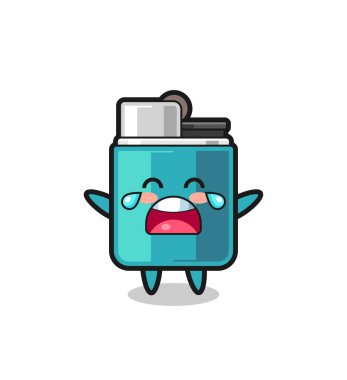 Ağlayan hafif, tatlı bir bebek, şirin bir tasarım.