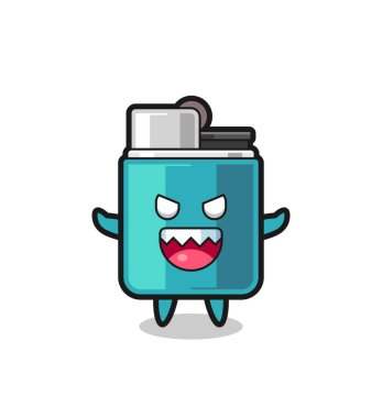 Daha hafif şeytani maskot karakteri, şirin tasarım.