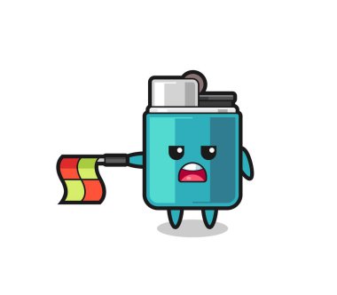 Çizgi yargıcı olarak daha hafif bir karakter bayrağı yatay olarak düz tut, şirin tasarım