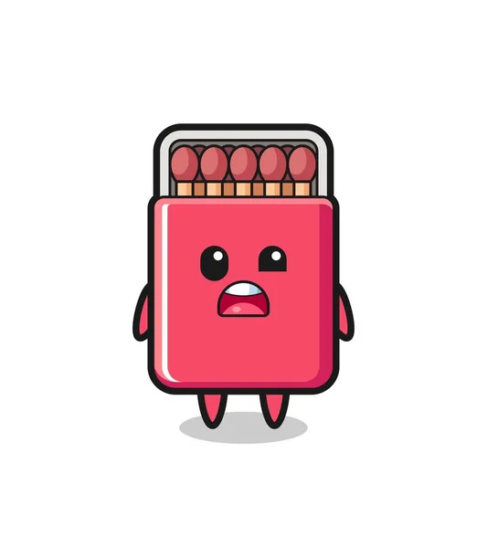 Shocked Face Cute Matches Box Mascot Cute Design — Stock Vector