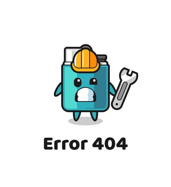 Ошибка 404 Милой Зажигалки Талисман Милый Дизайн — стоковый вектор