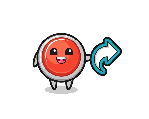 Cute Emergency Panic Button Hold Social Media Share Symbol Cute — Stock Vector
