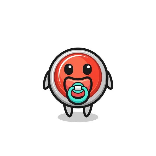 赤ちゃんの緊急パニックボタン漫画のキャラクターでペースメーカー かわいいデザイン — ストックベクタ