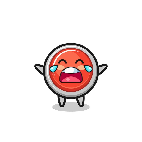 Illustration Crying Emergency Panic Button Cute Baby Cute Design — Stock Vector